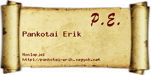 Pankotai Erik névjegykártya